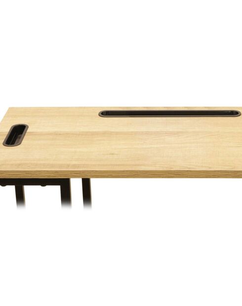 Table d'appoint bout de canapé noire - 48x62.5x28 cm