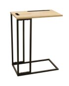 Table d'appoint bout de canapé noire - 48x62.5x28 cm