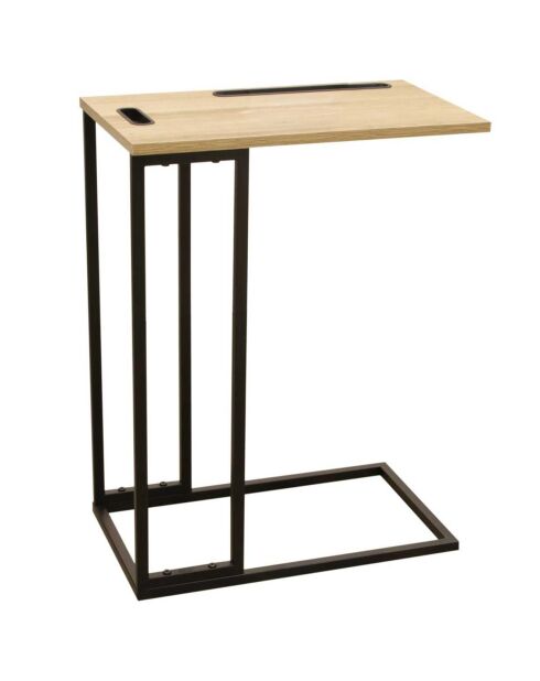 Table d'appoint bout de canapé noire - 48x62.5x28 cm