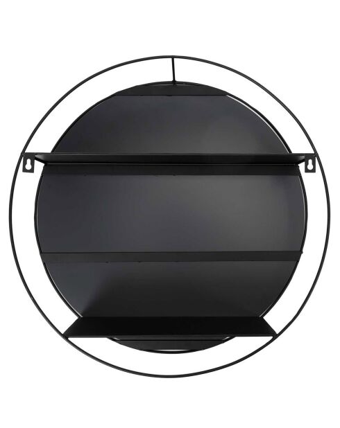 Miroir filaire avec étagère noir - D.45x10 cm