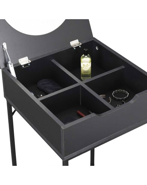 Coiffeuse Abbott noire - 45x77x45 cm