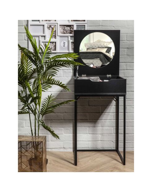 Coiffeuse Abbott noire - 45x77x45 cm