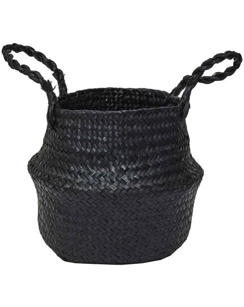 3 Paniers arrondis jonc de mer noirs