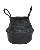 3 Paniers arrondis jonc de mer noirs