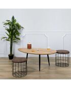 Table basse Miller beige/noir - 112x41x74 cm