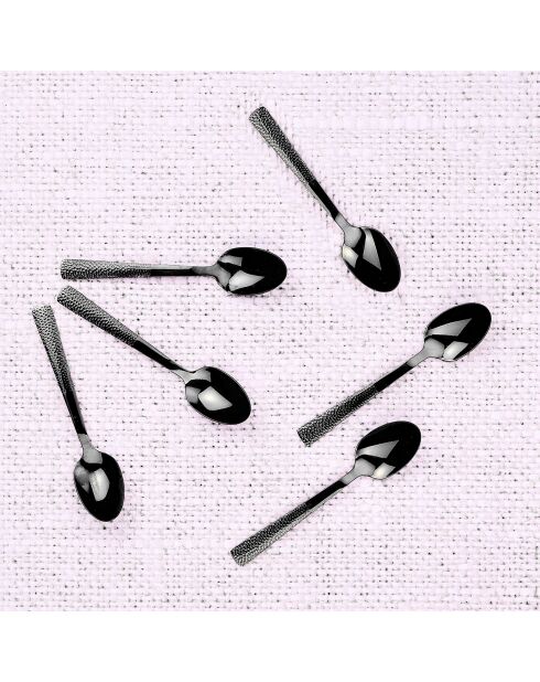 6 Petites cuillères Finn noires