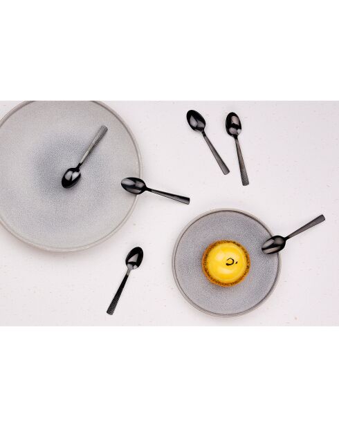 6 Petites cuillères Finn noires