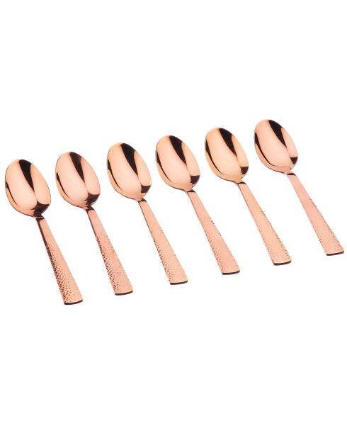 6 Petites cuillères Finn cuivrées