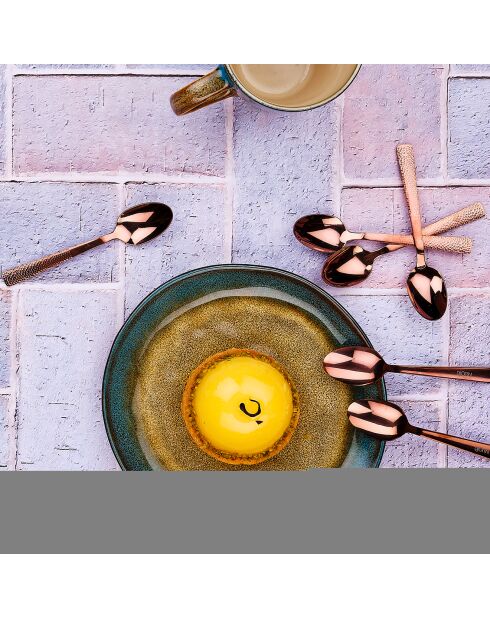 6 Petites cuillères Finn cuivrées