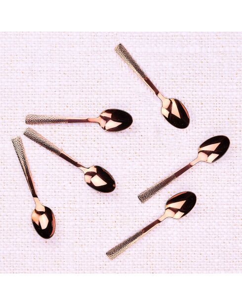 6 Petites cuillères Finn cuivrées
