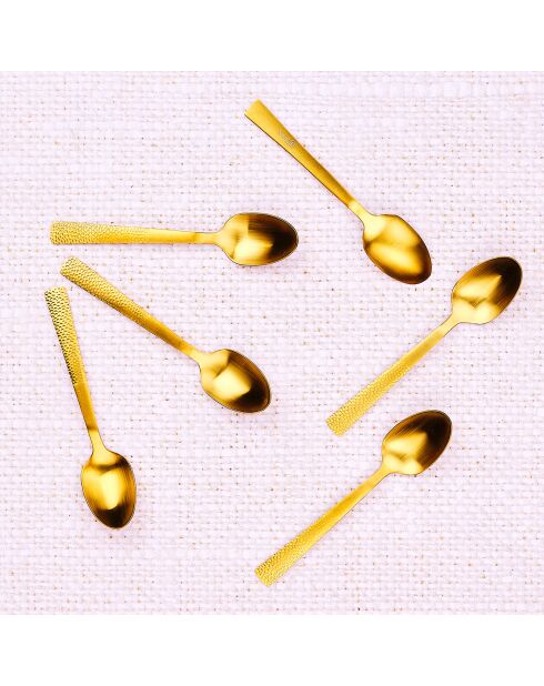 6 Petites cuillères Finn dorées