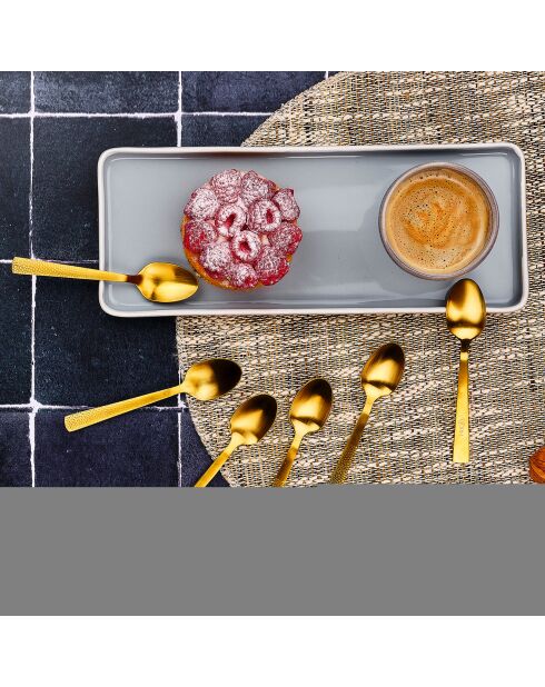 6 Petites cuillères Finn dorées