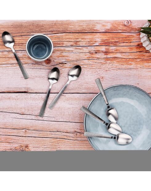 6 Petites cuillères Finn inox mat