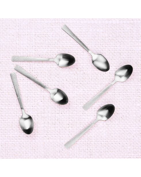 6 Petites cuillères Finn inox mat