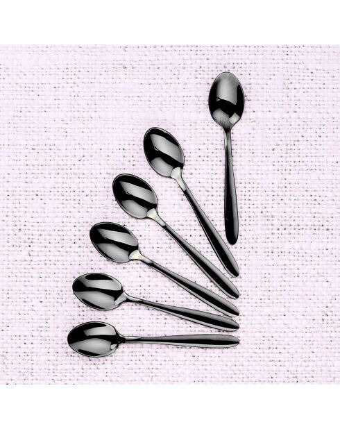 6 Petites cuillères Kaja noires