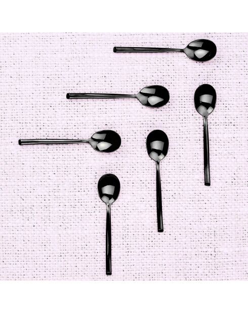 6 Petites cuillères Knut noires