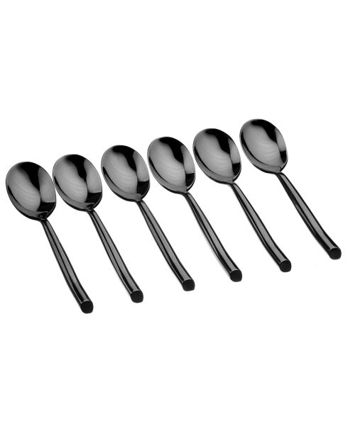 6 Petites cuillères Knut noires