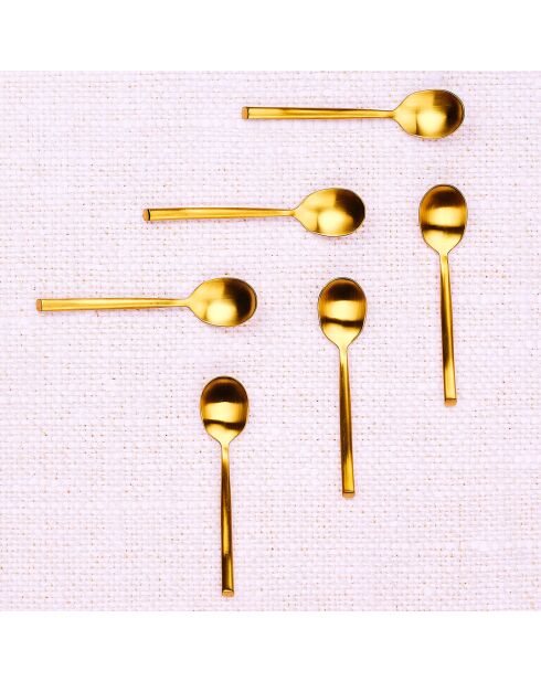 6 Petites cuillères Knut dorées