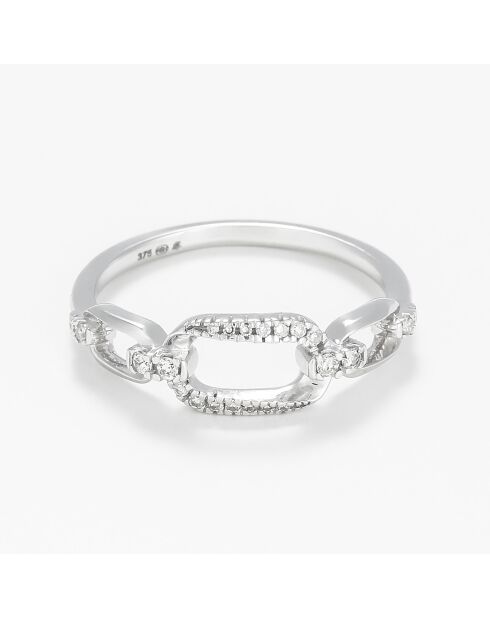 Bague Meia Diamants 0.1 ct or blanc