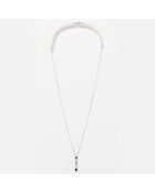 Pendentif Queen of stone Diamants 0.16 ct, Saphirs 0.33 ct & Rubis 0.07 ct or blanc