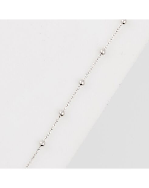 Bracelet chaîne boule en or blanc