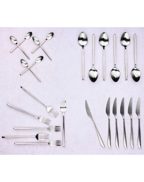 Ménagère Olaf inox mat - 24 pièces