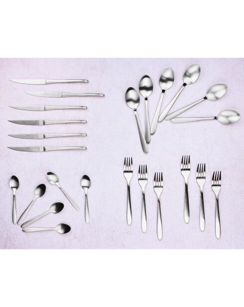 Ménagère Kaja inox mat - 24 pièces