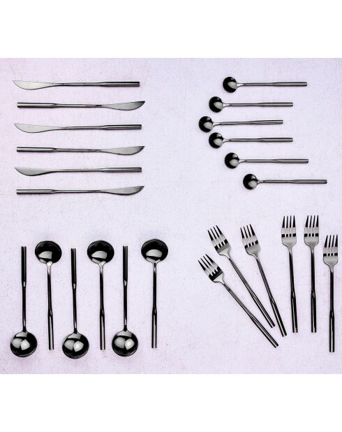 Ménagère Abel noire -  24 pièces