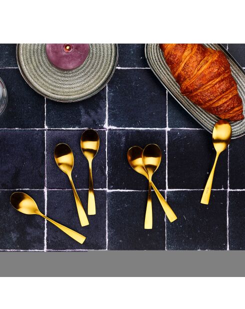 6 Petites cuillères Sven dorées