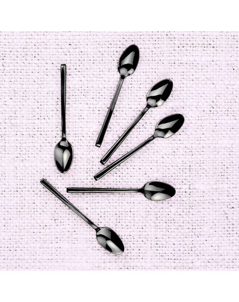 6 Petites cuillères Olaf noires