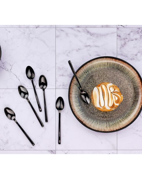 6 Petites cuillères Olaf noires