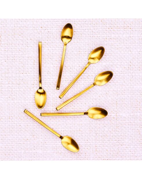 6 Petites cuillères Olaf dorées