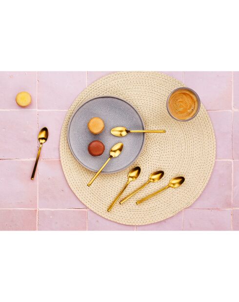 6 Petites cuillères Olaf dorées