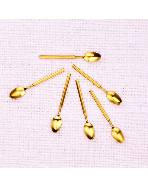 6 Petites cuillères Viggo dorées