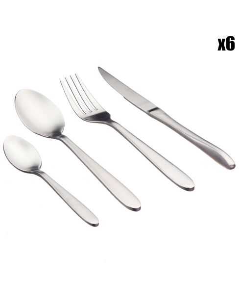 Ménagère Kaja inox mat - 24 pièces