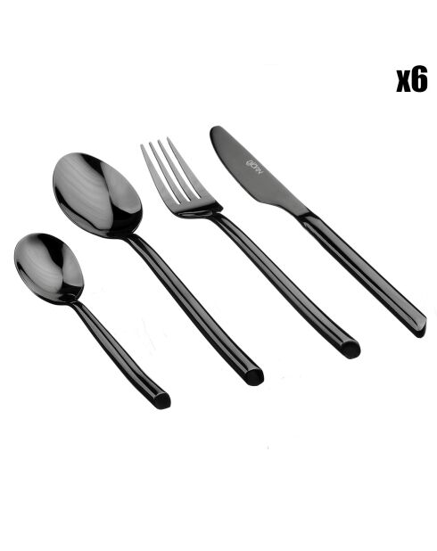 Ménagère Knut noire - 24 pièces