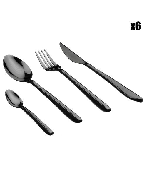 Ménagère Olaf noire - 24 pièces