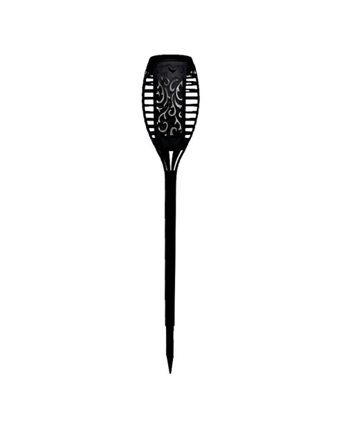Torche solaire en résine 12 LED ambrée vacillantes  noire