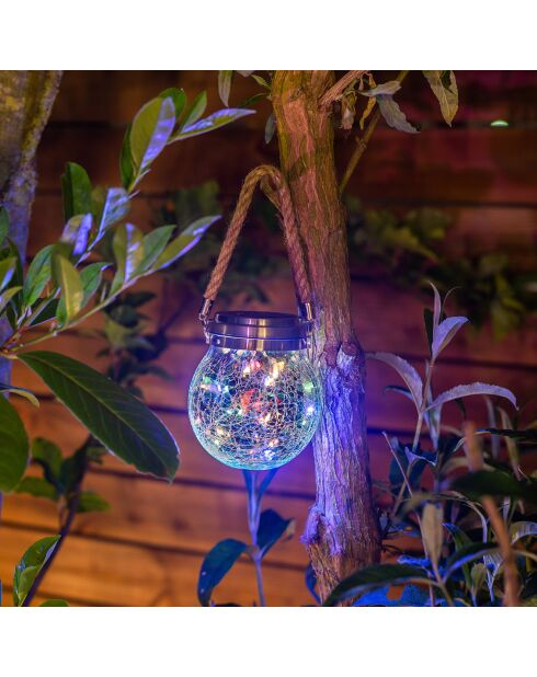 15 lumen transparante tafeldecoratie van glas en touw op zonne-energie