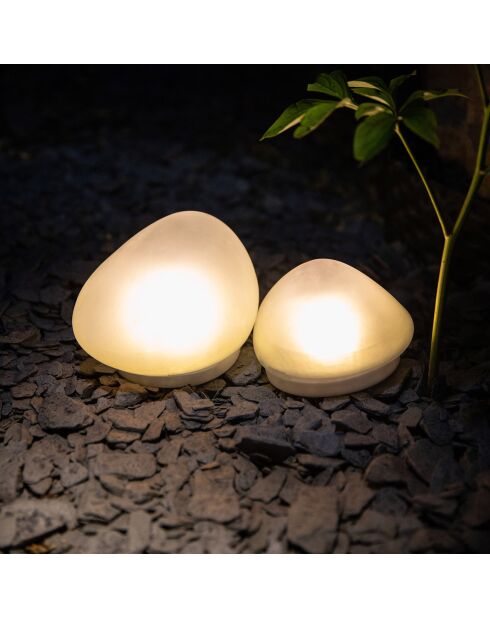 Galet Solaire verre dépoli PM blanc
