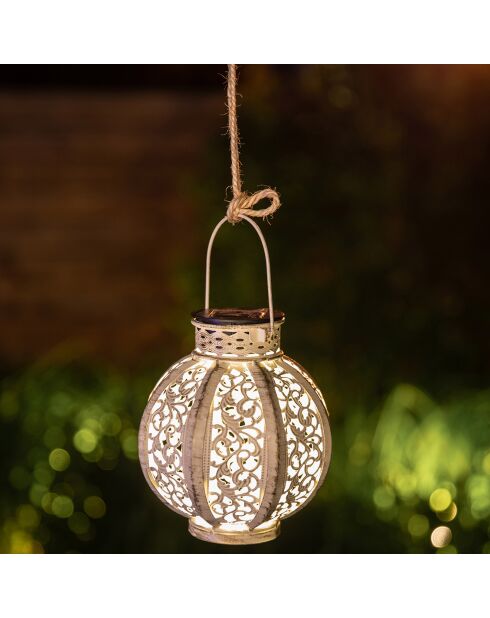 Lanterne métal vintage beige 10 Lumens  blanche
