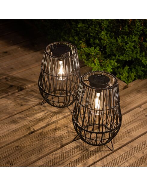 Lámpara solar decorativa bombilla de filamento beige