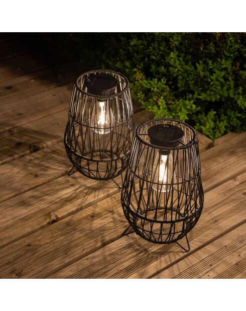 Lampe solaire décorative ampoule à filament beige