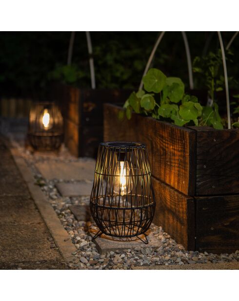 Lámpara solar decorativa bombilla de filamento beige