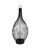 Lampe solaire métal filaire noir 20 Lumens noire