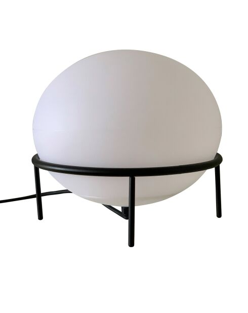 Lampe Sphère résine sur pieds 230V noir/blanc