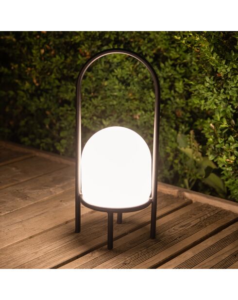 Lámpara de resina sobre 4 patas USB 200 lúmenes negro/blanco