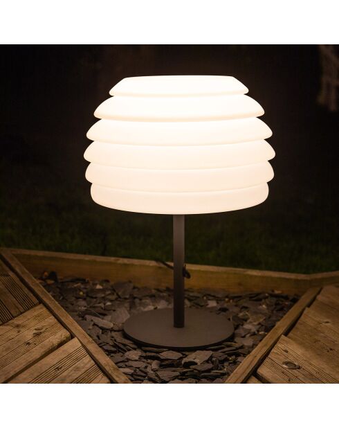 Lámpara de resina Champi 230V negro/blanco