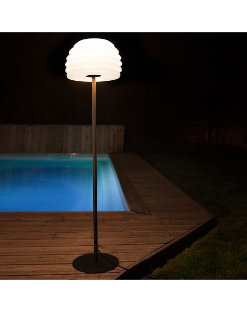 Lampadaire Champi résine 230V noir/blanc