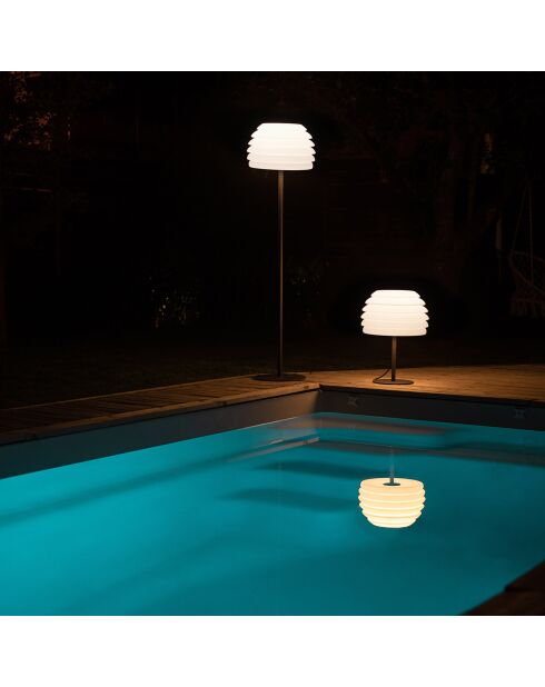 Lampadaire Champi résine 230V noir/blanc